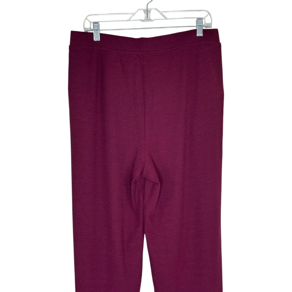 Cuddl Duds Soft Rib Lounge Pants Women Medium Tall MT Bordeaux Red A696247‎